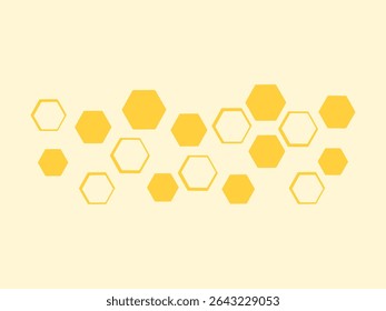 Beehive honey sign with hexagon grid cells on yellow background vector.