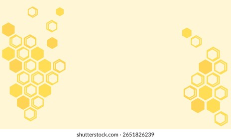 Beehive honey sign with hexagon grid cells on yellow background vector.