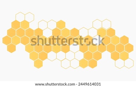 Beehive honey sign with hexagon grid cell isolated on white background vector.