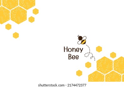 Beehive honeycomb and bee cartoon on white background vector illustration.