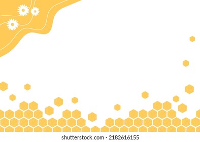 Beehive honeycomb and daisy flower on white background vector illustration.