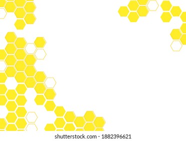 Peigne de miel de ruche avec cellules de grille hexagonale sur fond blanc, illustration vectorielle.