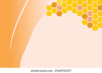 Beehive honeycomb with hexagon grid cells background. Abstract pattern and Modern Paper cut effect, stylish geometric, copy space for poster, banner, sticker or flyer. Book title.