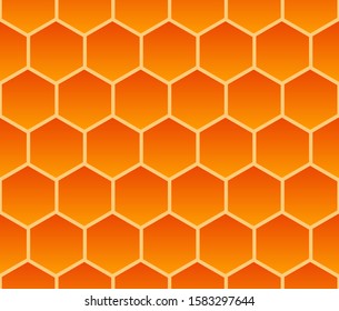 beehive honeycomb hexagonal grid seamless pattern in warm orange shades