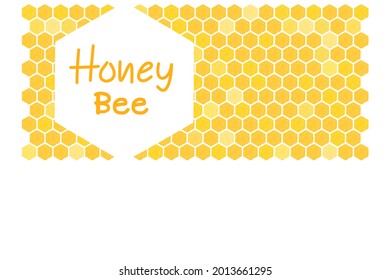 Beehive honeycomb sign with hexagon grid cells and hand written font isolated on white background vector. 