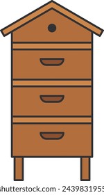 Beehive icon. Apiary and beekeeping theme. 