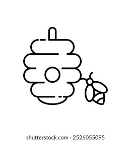 icono de colmena. Diseño de nido de abeja y avispa. Perfecto para el Diseño web, móvil, impresión, etc. aislado sobre fondo blanco