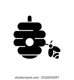 icono de colmena. Diseño de nido de abeja y avispa. Perfecto para el Diseño web, móvil, impresión, etc. aislado sobre fondo blanco