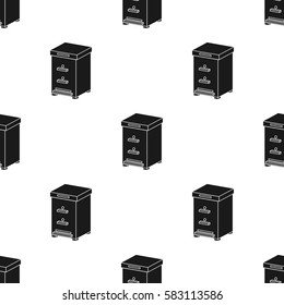 Beehive icon in black style isolated on white background. Apiary pattern stock vector illustration