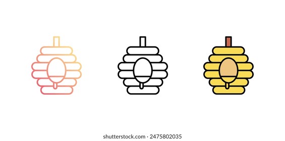 Beehive icon design with white background stock illustration