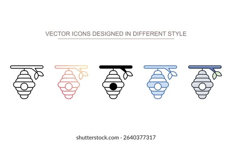 Beehive icon design with white background stock illustration