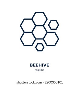 beehive icon from farming collection. Thin linear beehive, bee, hexagon outline icon isolated on white background. Line vector beehive sign, symbol for web and mobile