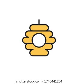 beehive icon filled outline vector color design. isolated on white background