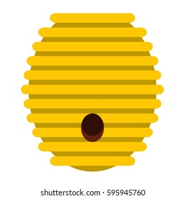 Beehive icon in flat style isolated on white background vector illustration