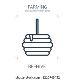 beehive icon. high quality line beehive icon on white background. from farming collection flat trendy vector beehive symbol. use for web and mobile