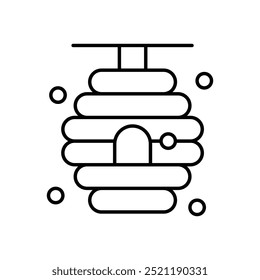Ícone Beehive isolado em um fundo branco. Ilustração vetorial.