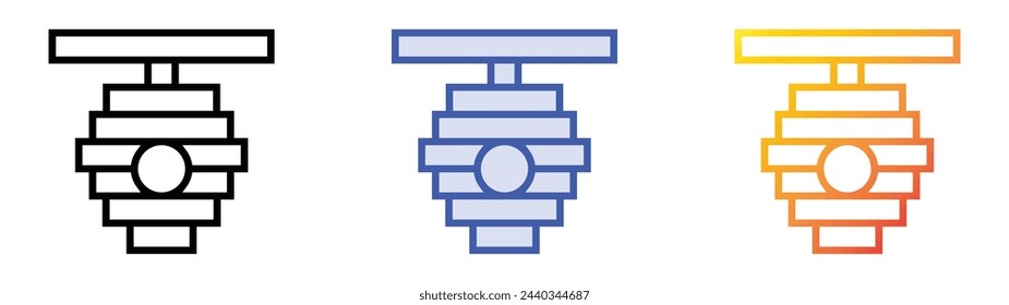 beehive icon. Linear, Blue Fill and Gradient Style Design Isolated On White Background
