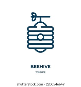 Beehive icon. Linear vector illustration from wildlife collection. Outline beehive icon vector. Thin line symbol for use on web and mobile apps, logo, print media.
