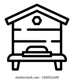 Beehive icon. Outline beehive vector icon for web design isolated on white background