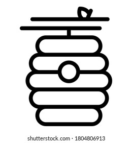 Beehive icon. Outline beehive vector icon for web design isolated on white background