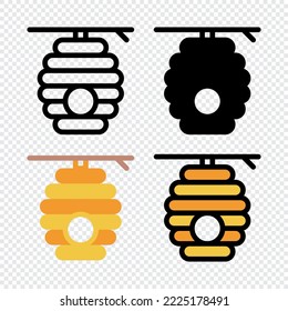 Beehive icon set. Colorful cartoon beehive icon. Creative geometric beehive logo design. Vector illustration