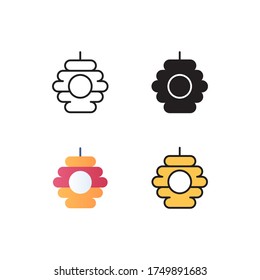 beehive icon vector with different style design. isolated on white background