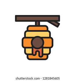 Beehive Icon Vector Illustration in Filled Style for Any Purpose