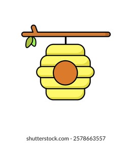 Beehive icon vector Symbol of honeycomb, bee, honey, hive, beekeeping icons collection in line, flat, and color style. Vector illustration