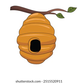 beehive illustration hand drawn isolated on white background vector