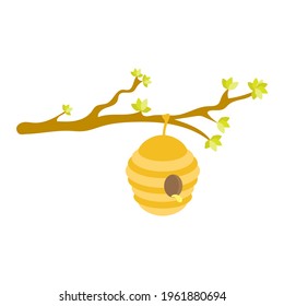 Beehive. Isolated on white background. Vector illustration.