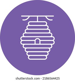 Beehive line circle icon vector image. Can also be used for web apps, mobile apps and print media.