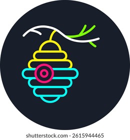 Beehive Line Multi Colour Circle