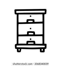 diseño de iconos simples de garabatos vectoriales de línea de colmena