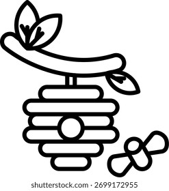 Diseño de icono de Vector de línea de colmena