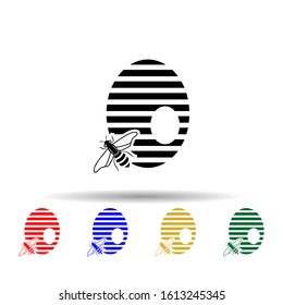 beehive multi color style icon. Simple glyph, flat vector of beekeeping icons for ui and ux, website or mobile application