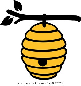 Beehive on branch