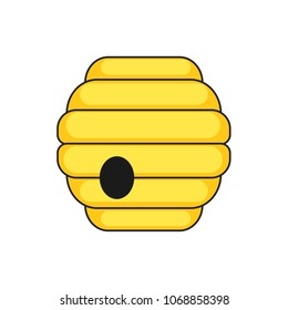 Beehive on isolated white background. Vector illustration