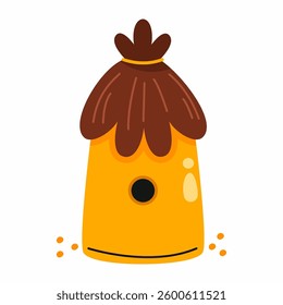 beehive on white background. Cartoon illustration on theme of beekeeping