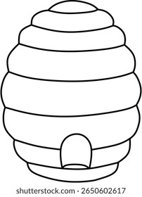Beehive Outline Drawing for Coloring Page