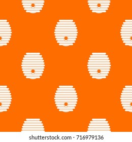 Beehive pattern repeat seamless in orange color for any design. Vector geometric illustration