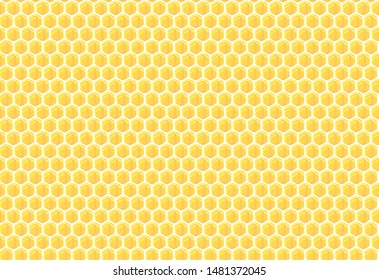 Beehive Seamless pattern, abstract honeycombs with hexagon grid cells on yellow background vector illustration.