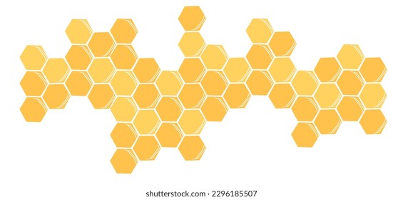 Símbolo de signo de colmena con rejilla hexagonal, células aisladas en ilustración vectorial de fondo blanco.