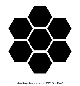 Bienensilhouette-Symbol. Honigwabenbäume. Vektorgrafik.