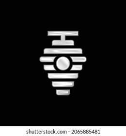 Beehive silver plated metallic icon