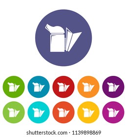 Beehive smoker icons color set vector for any web design on white background