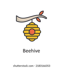 Beehive Vector Filled Outline Icon Design Illustration. Miscellaneous Symbol On White Background EPS 10 File