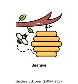 Beehive vector  Filled outline icon style illustration. Symbol on White background EPS 10 File