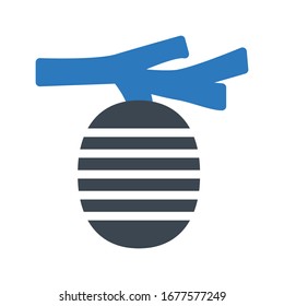 beehive vector glyph color icon 
