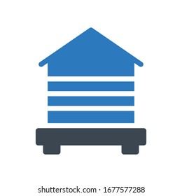 beehive vector glyph color icon 