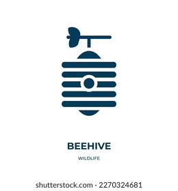 beehive vector icon. beehive, bee, hexagon filled icons from flat wildlife concept. Isolated black glyph icon, vector illustration symbol element for web design and mobile apps